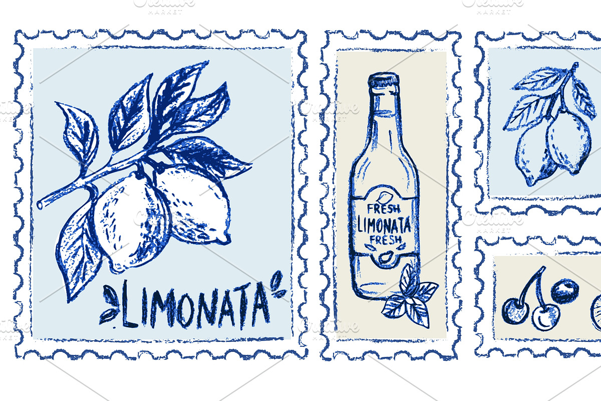 Amalfi lemon postage stamp, a Food Illustration by Zimages (Photo 3 of 3)