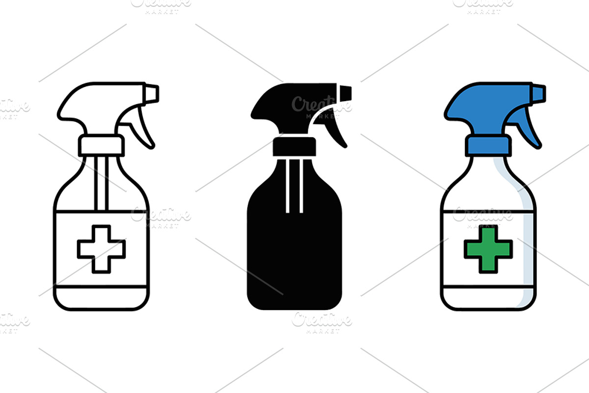 Disinfectant Spray Vector Icons, an Object Graphic by Artonix (Photo 2 of 3)