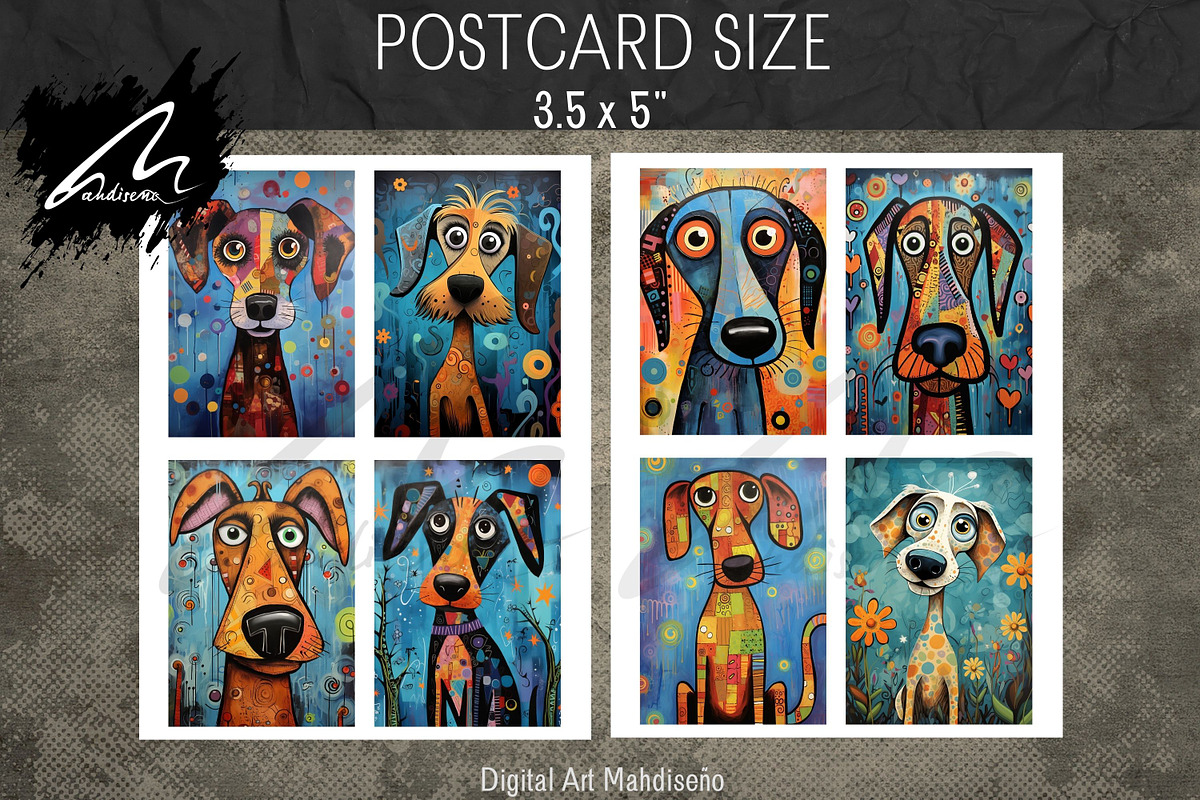 Whimsical Colorful Dog Papers, an Animal Illustration by Digital Art Mahdiseño (Photo 8 of 9)