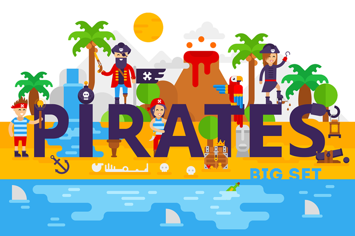The big set of pirate illustrations, an Illustration by Bezvershenko (Photo 1 of 7)