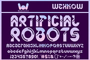 Artificial Robots font, a Font by weknow (Thumbnail 1 of 8)