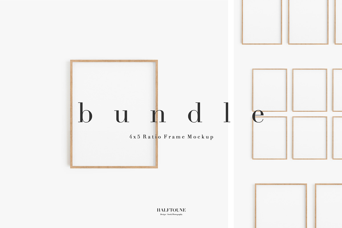 4x5 Ratio Gallery Wall Frames Bundle, a Cups & Container Mockup by HALFTOUNE (Photo 1 of 6)