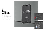 Frosted Glass iPhone 14 Mockup, an iPhone Mockup by HAZARD MOCKUPS (Thumbnail 3 of 8)