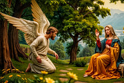 Celestial Angelic Annunciation, a Person Illustration by StockVerse Creative (Thumbnail 2 of 4)