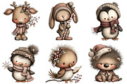 Cute Cartoon-Christmas Clipart Png, an Illustration by Craft Nest (Thumbnail 5 of 11)