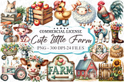Watercolor Cute Little Farm Clipart, a Graphic by designcity5 (Thumbnail 1 of 5)