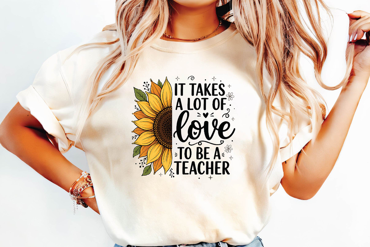 Sunflower Teacher Sublimation Design, a Seasonal Illustration by DreamPrint404 (Photo 6 of 6)