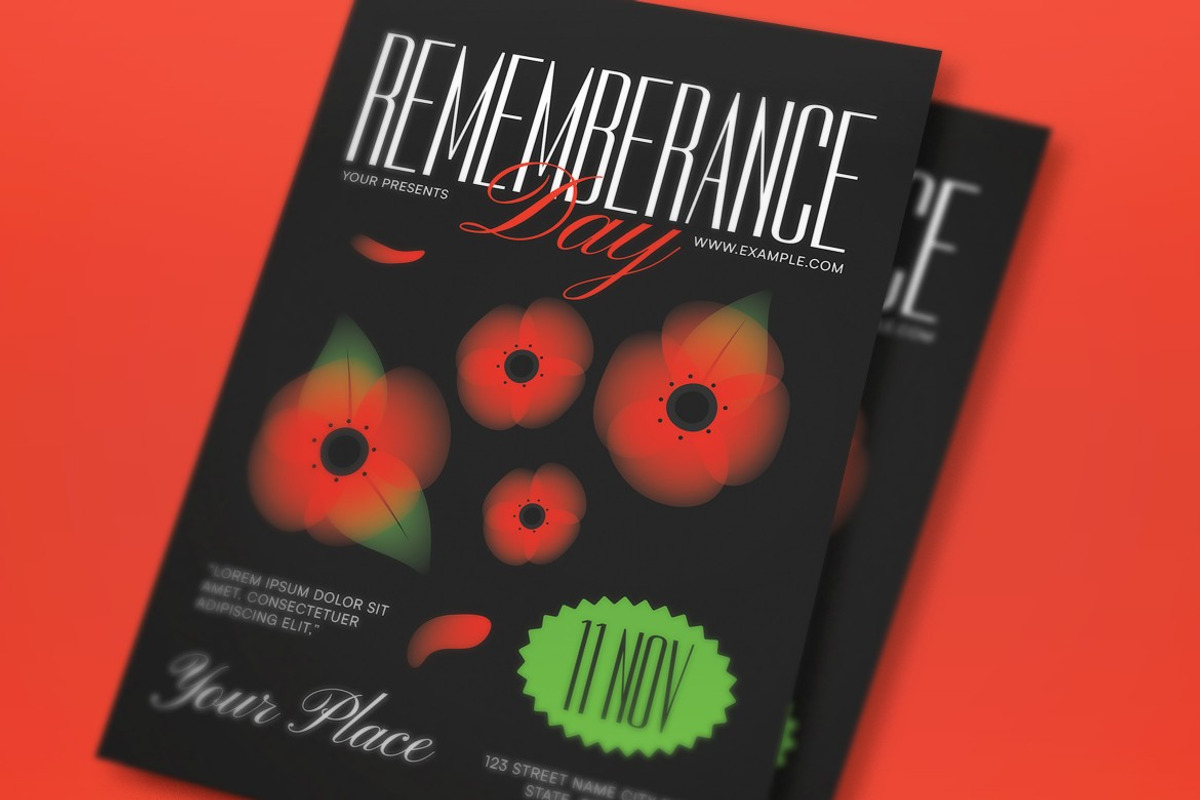 Remembrance Day Flyer, a Flyer Template by graphicook