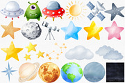 Watercolor Space Clipart, Galaxy PNG, an Illustration by CropUp Creative (Thumbnail 3 of 6)