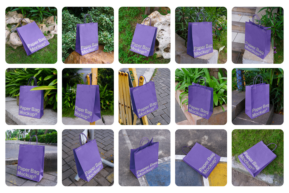 15 Outdoor Paper Bag Mockup Bundle, a Merchandise Mockup by Usethis Mockup (Photo 1 of 5)