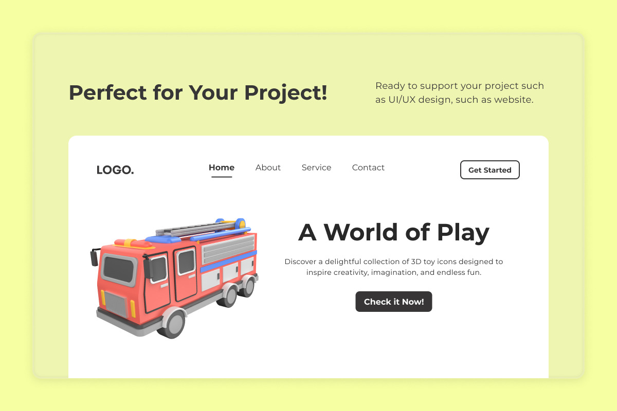 Kids Toys 3D Icon Set, an Object Illustration by twinstd (Photo 5 of 6)
