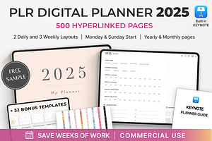 PLR Digital Planner 2025, Keynote