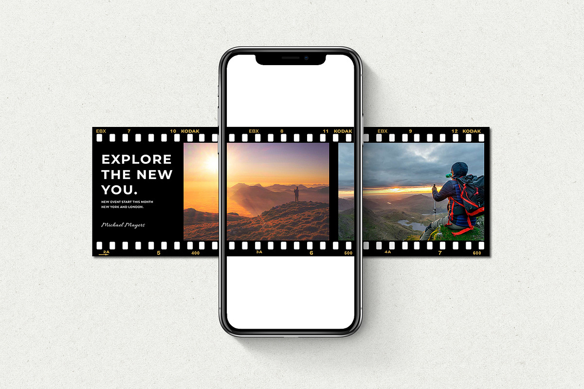 Film Frame Insta Grid (TriplePost), a Social Media Template by Analogi Studio (Photo 2 of 11)