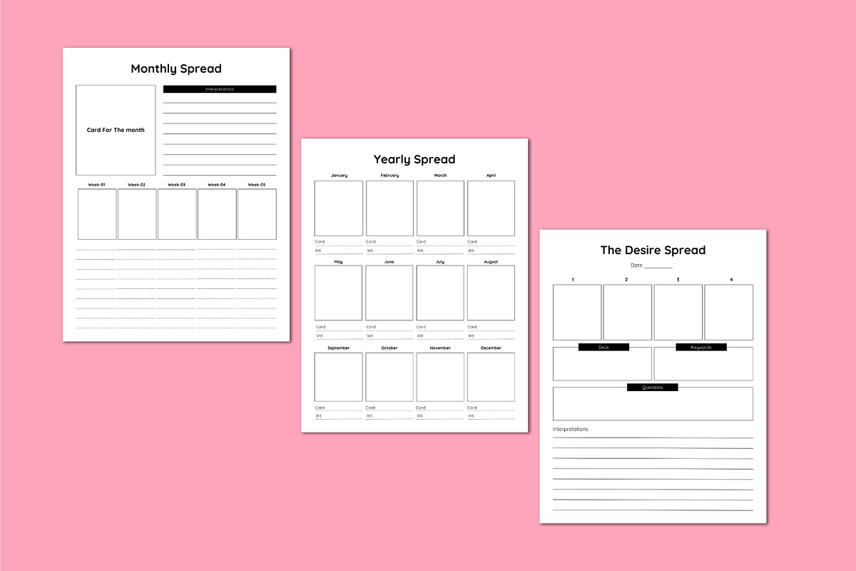 2026 Tarot Journal / KDP Interior, a Stationery Template by Shumaya (Photo 3 of 6)