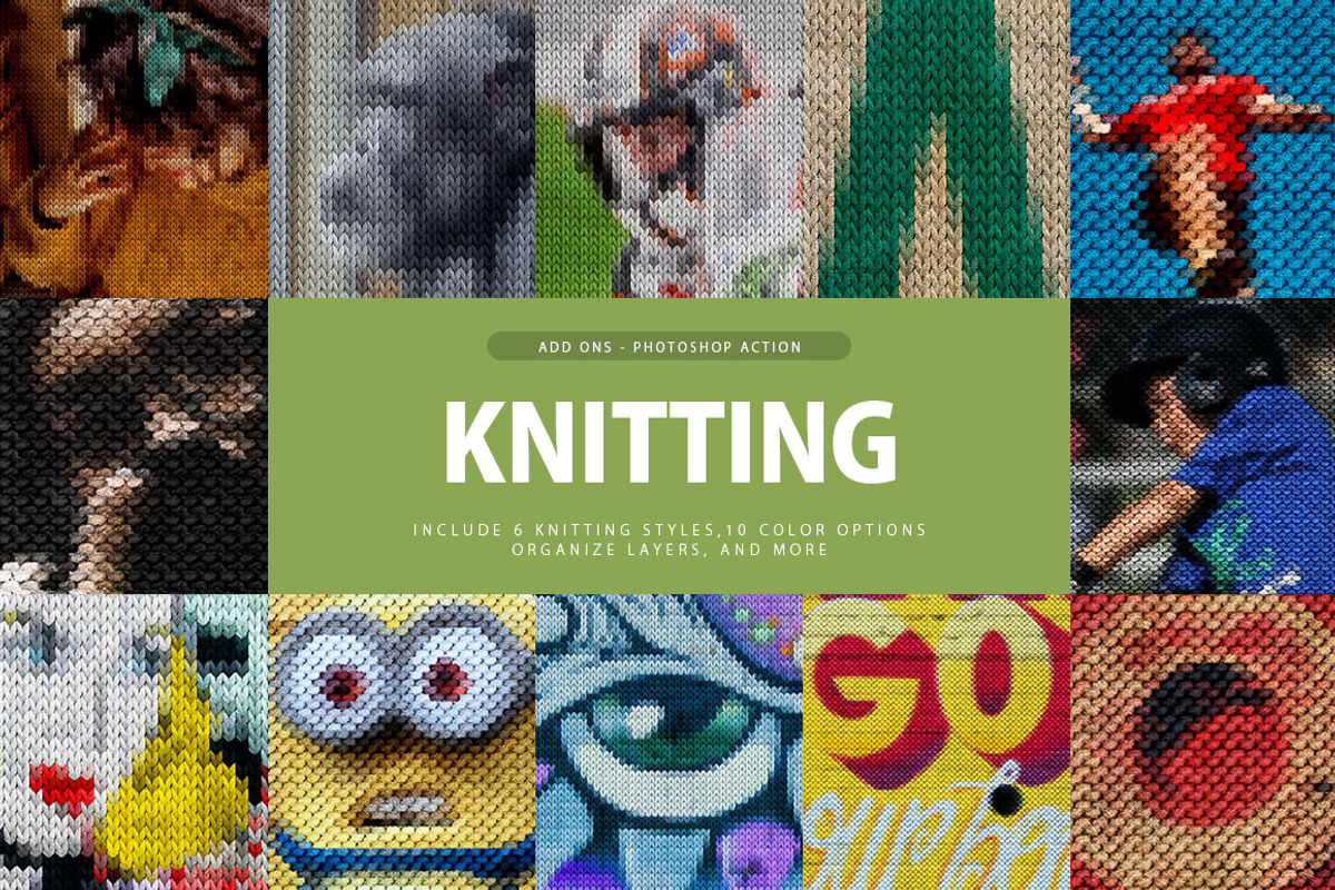 Knitting Photoshop Action, an Action Add-On by AndriyFM (Photo 1 of 18)