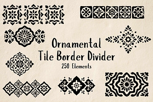 256 Ornamental Tile Border Divider, an Object Graphic by Pattern Whimsy