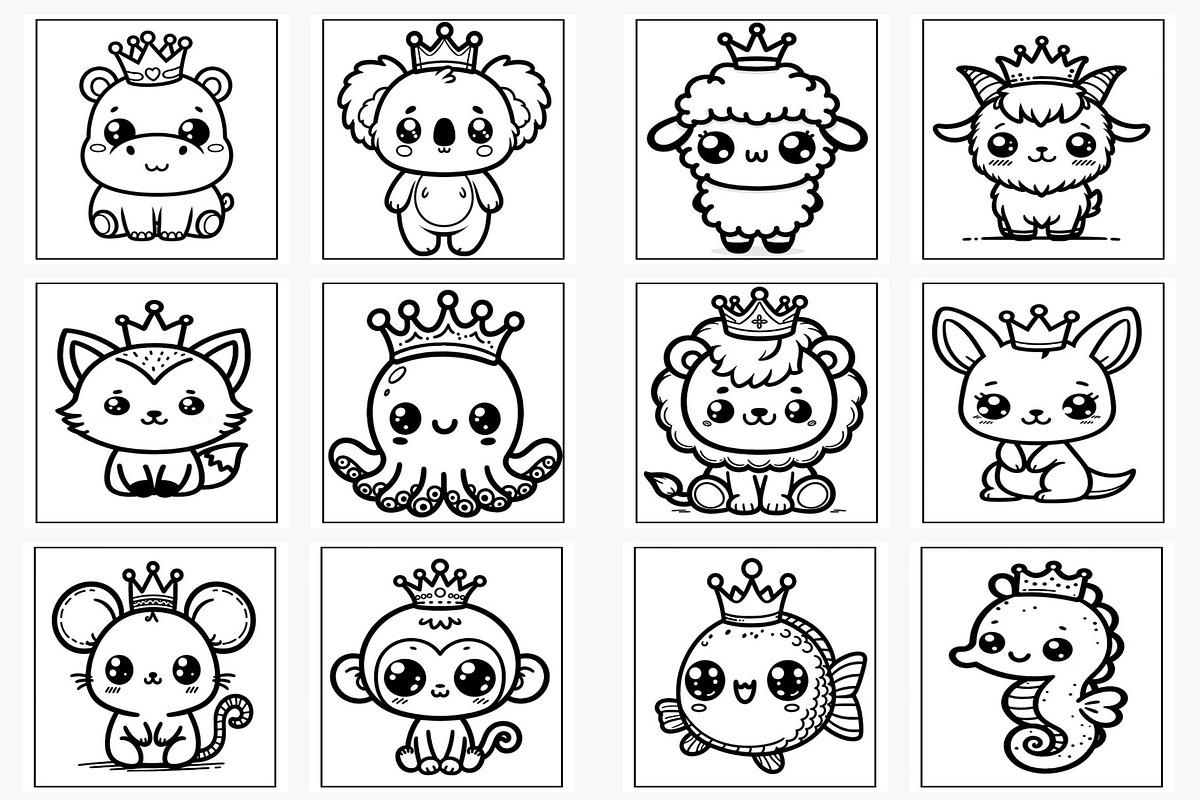 Cute Animals Coloring Pages, an Animal Illustration by Lamia Emad (Photo 2 of 4)
