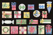 Christmas Gifts Watercolor Clipart, a Decorative Illustration by KathrineWatercolor (Thumbnail 3 of 4)