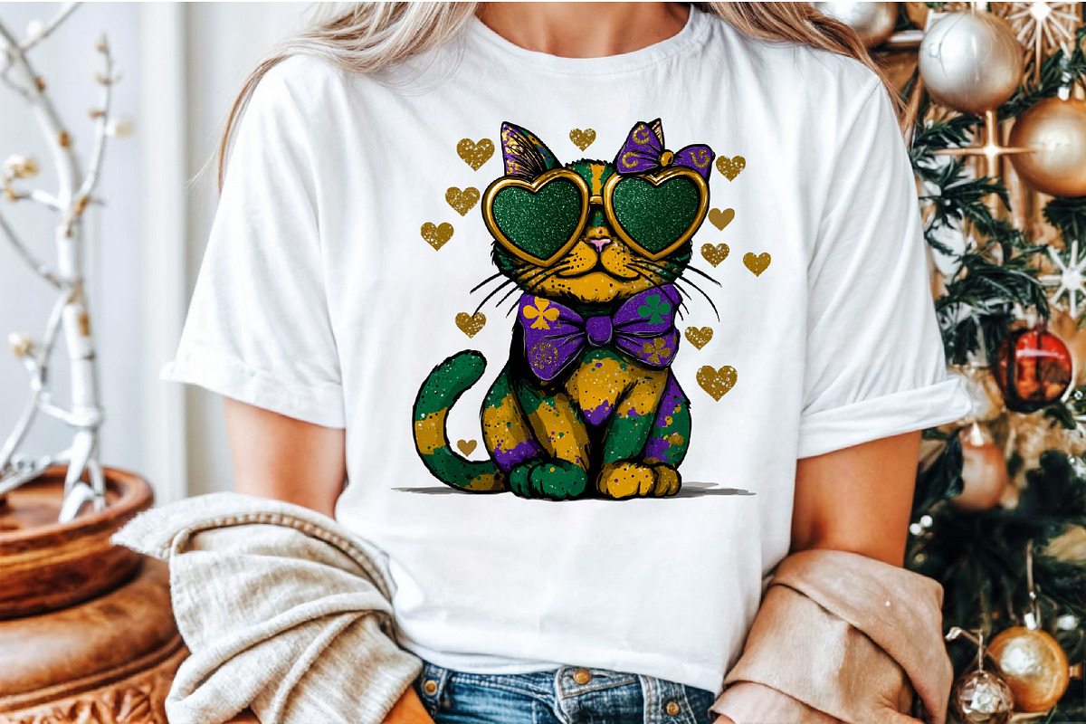 Mardi Gras Cute Kitty Clipart, an Illustration by Sublimation Artist (Photo 5 of 6)