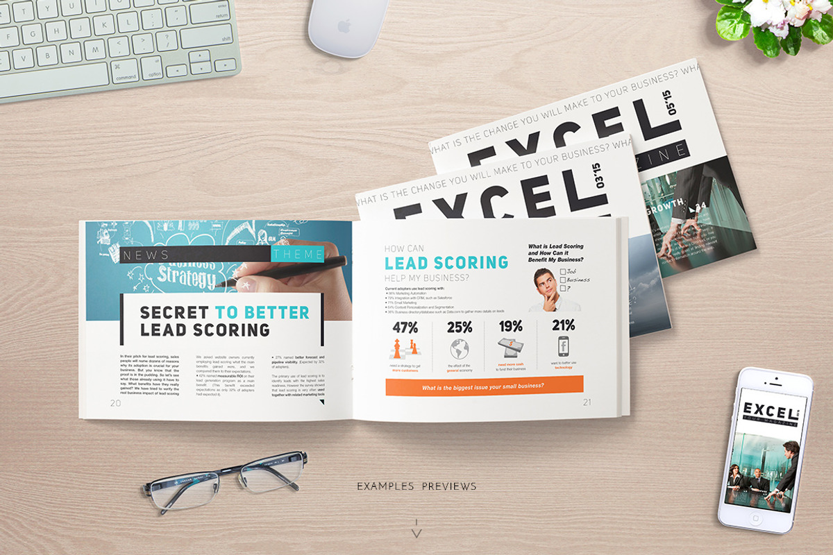 A5 Landscape Magazine Mockup, a Print Template by ItemBridge (Photo 3 of 4)