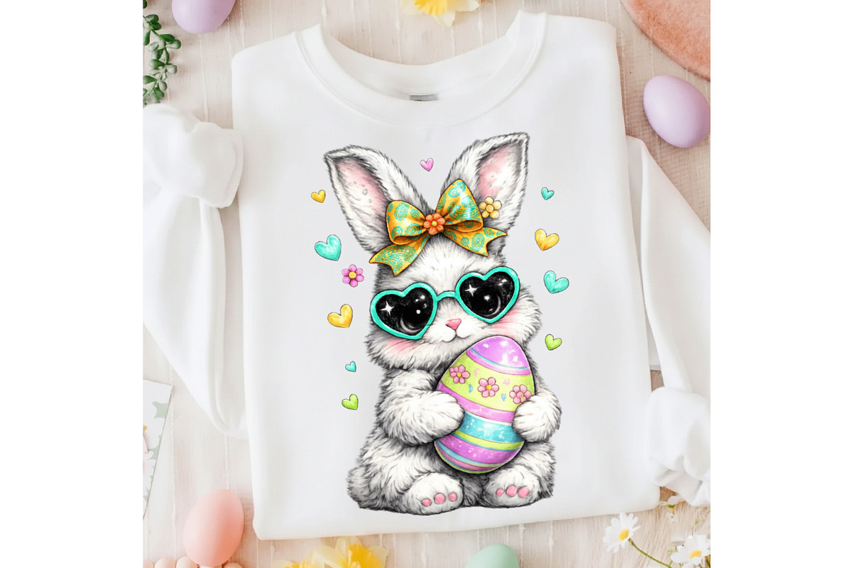 Retro Preppy Cute Easter Bunny Png, an Illustration by designcity5 (Photo 6 of 9)
