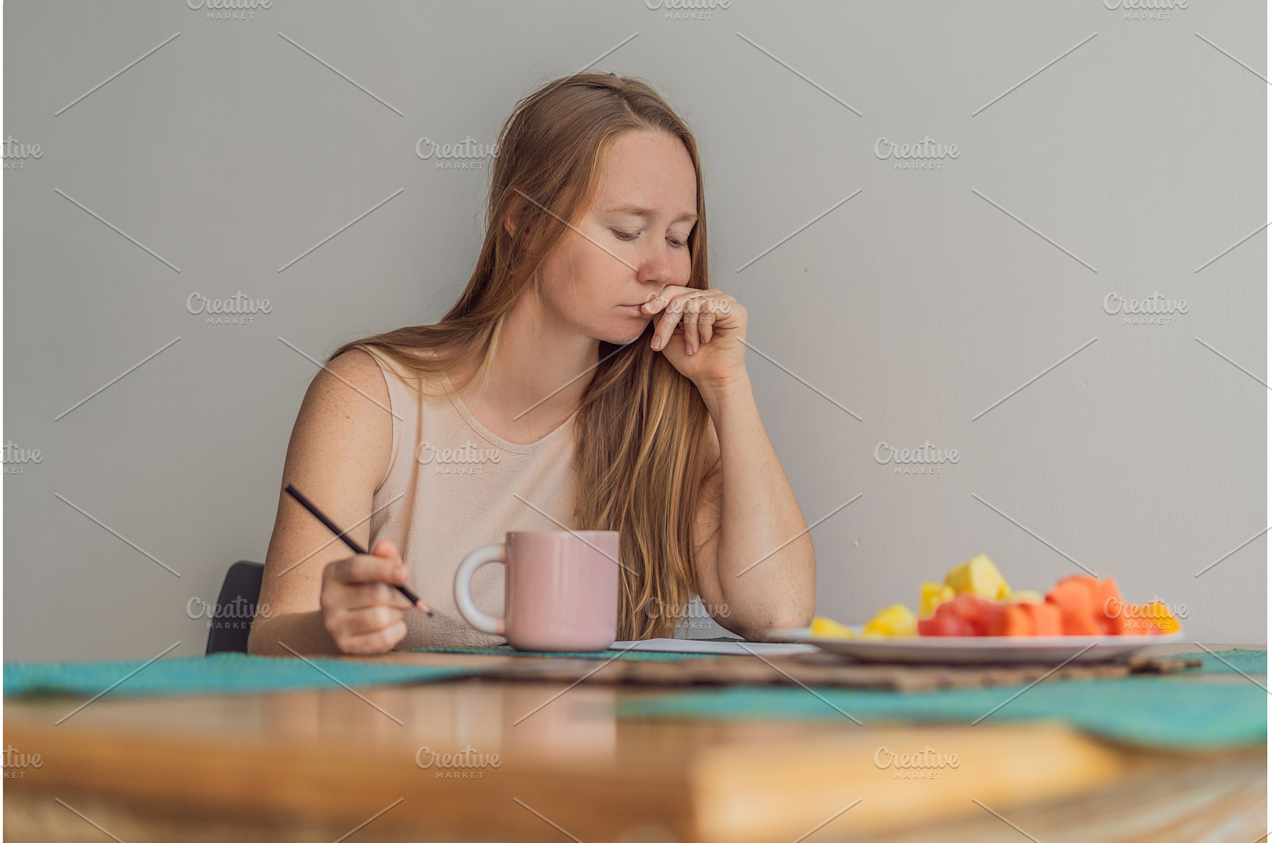 Woman enjoying a peaceful breakfast, a Person Photo by Elizaveta Galitskaya