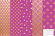 Gold Foil Digital Papers in Fuchsia, a Pattern Graphic by Amanda Ilkov (Thumbnail 3 of 4)