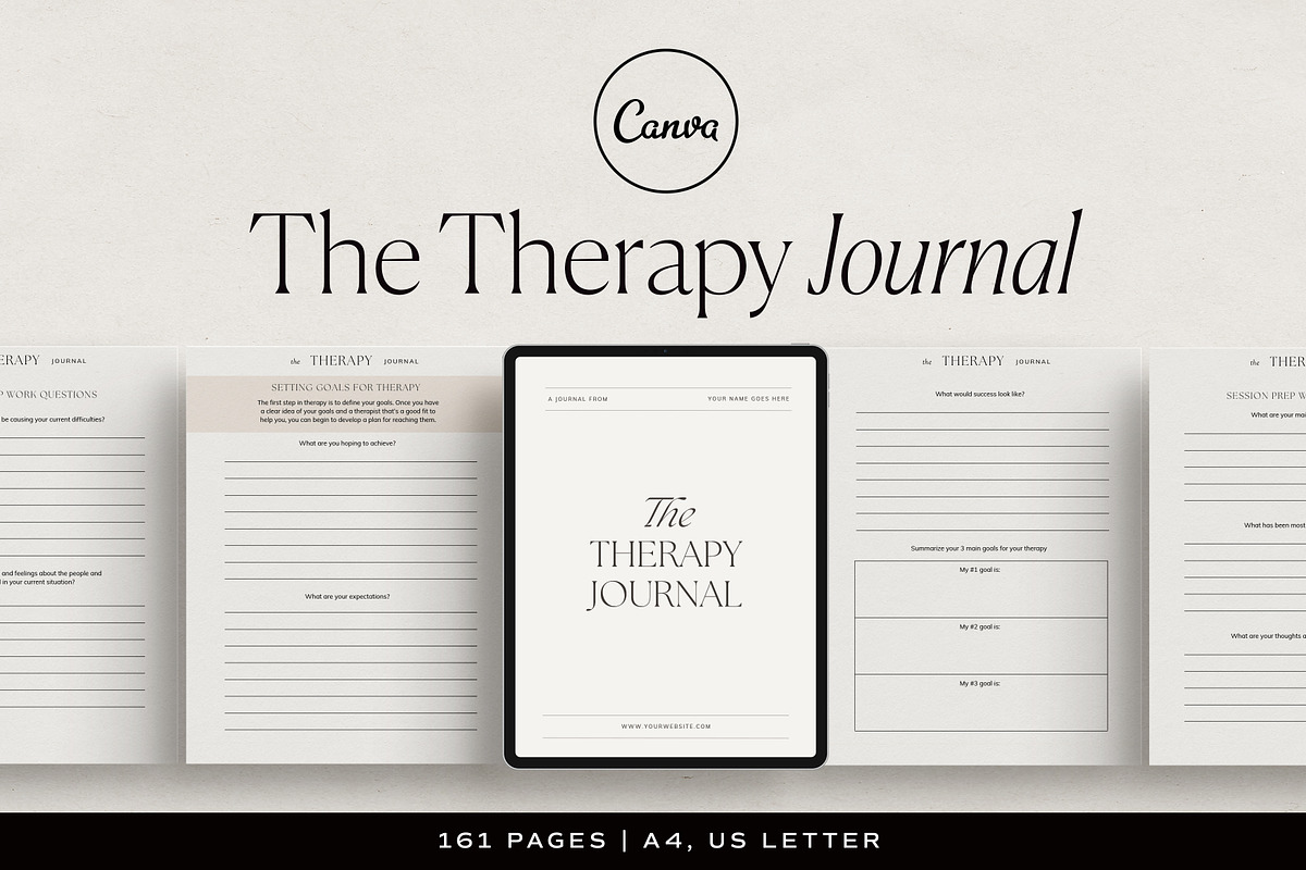 Therapy Journal Canva Template, a Presentation Template by HelloKarla (Photo 1 of 6)