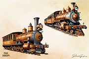 Vintage Wooden Train Sublimation Png, an Object Illustration by danishgraphics (Thumbnail 5 of 9)