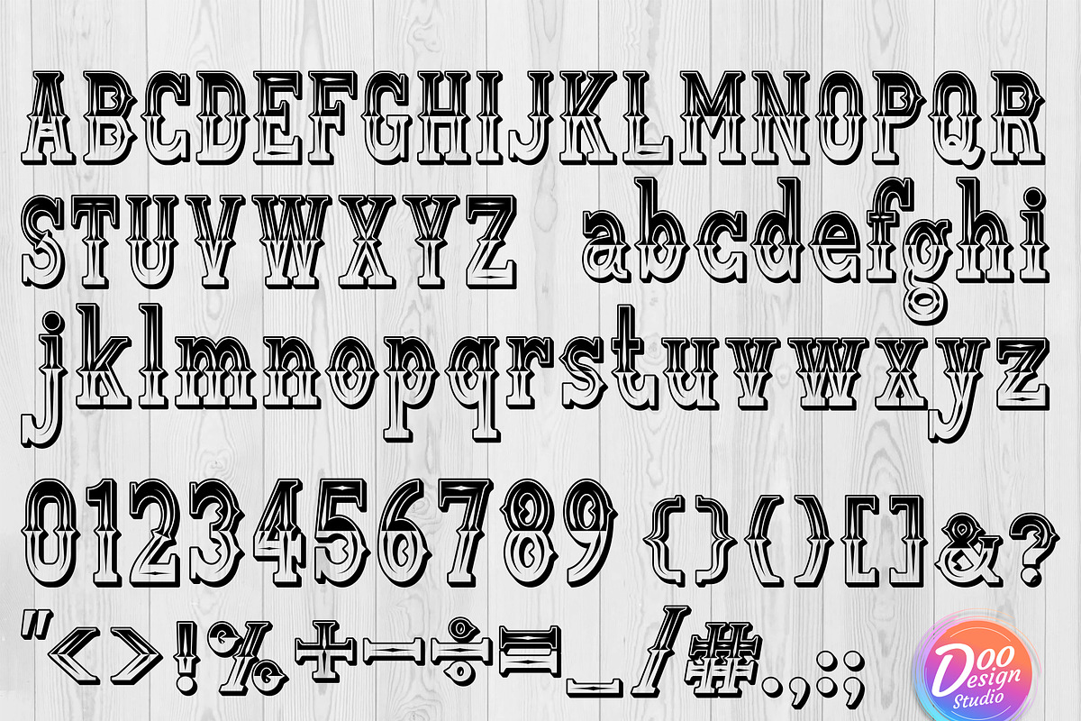 Western Cowboy Font Bundle Alphabet, a Symbol Font by Graphixmania (Photo 3 of 8)