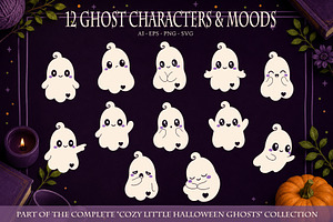 12 Cozy Halloween Ghost Characters