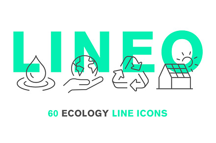 LINEO - 60 ECOLOGY ICONS, an Outline Icon by sharpnose