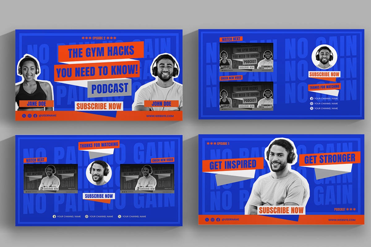 Gym Podcast Youtube Template & Canva, a Social Media Template by Attype (Photo 4 of 5)