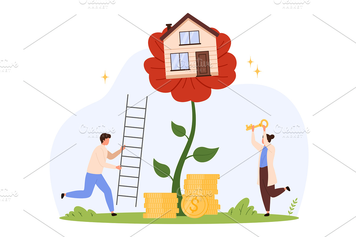 Investing Real Estate Growth, a Finance Illustration by Flashvector