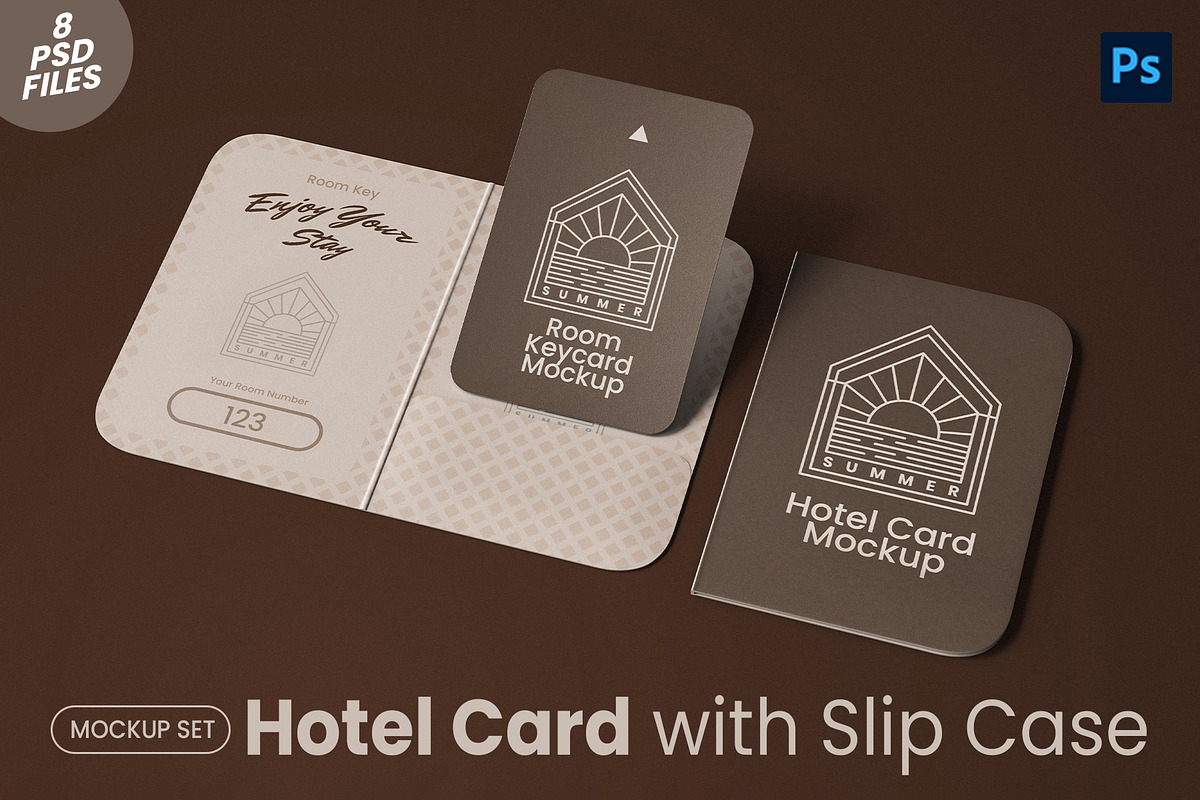 Hotel Room Card PSD Mockup Set, a Books & Magazine Mockup by Remnand Studio (Photo 1 of 10)