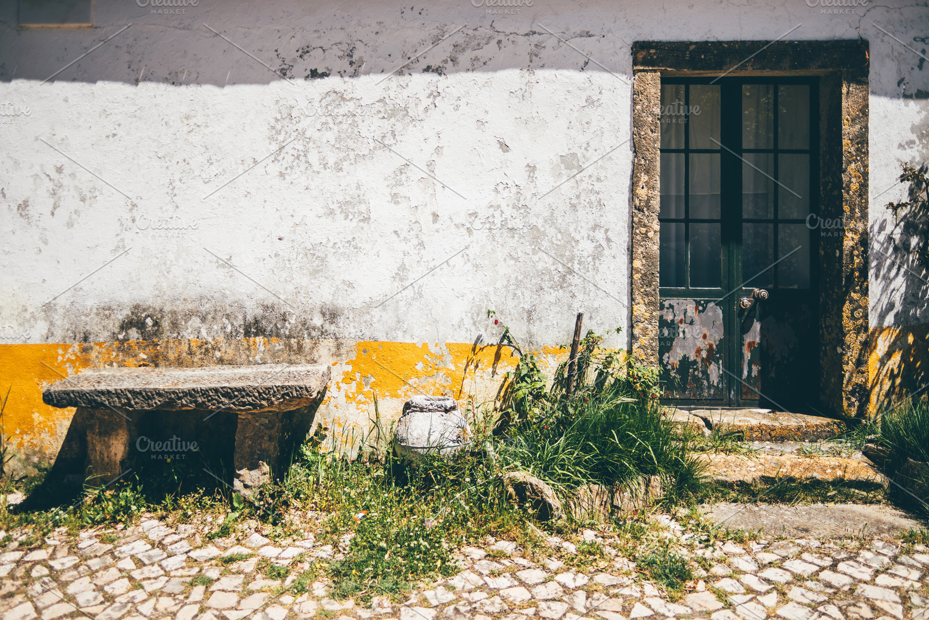 Rustic wall with vintage door, an Architecture Photo by SkyNext