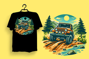 Adventure Off-Road Car T-shirt PNG, a Sport Illustration by Nokibs Pattern