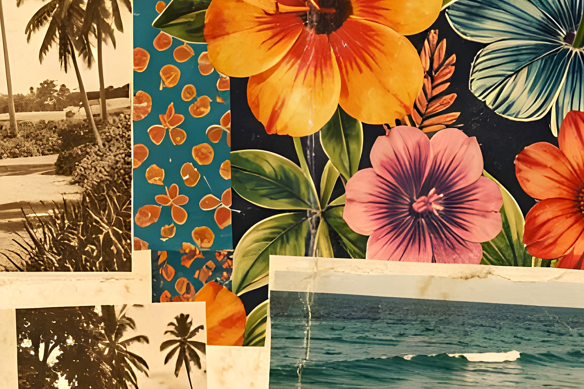 Collaged Tropical Vintage Photo, an Empty State Illustration by Sharon Schwalbe (Photo 2 of 5)
