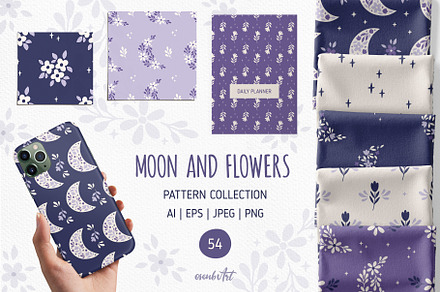Moon and Flowers Patterns