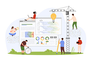 Software code and application, a Technology Illustration by Flashvector