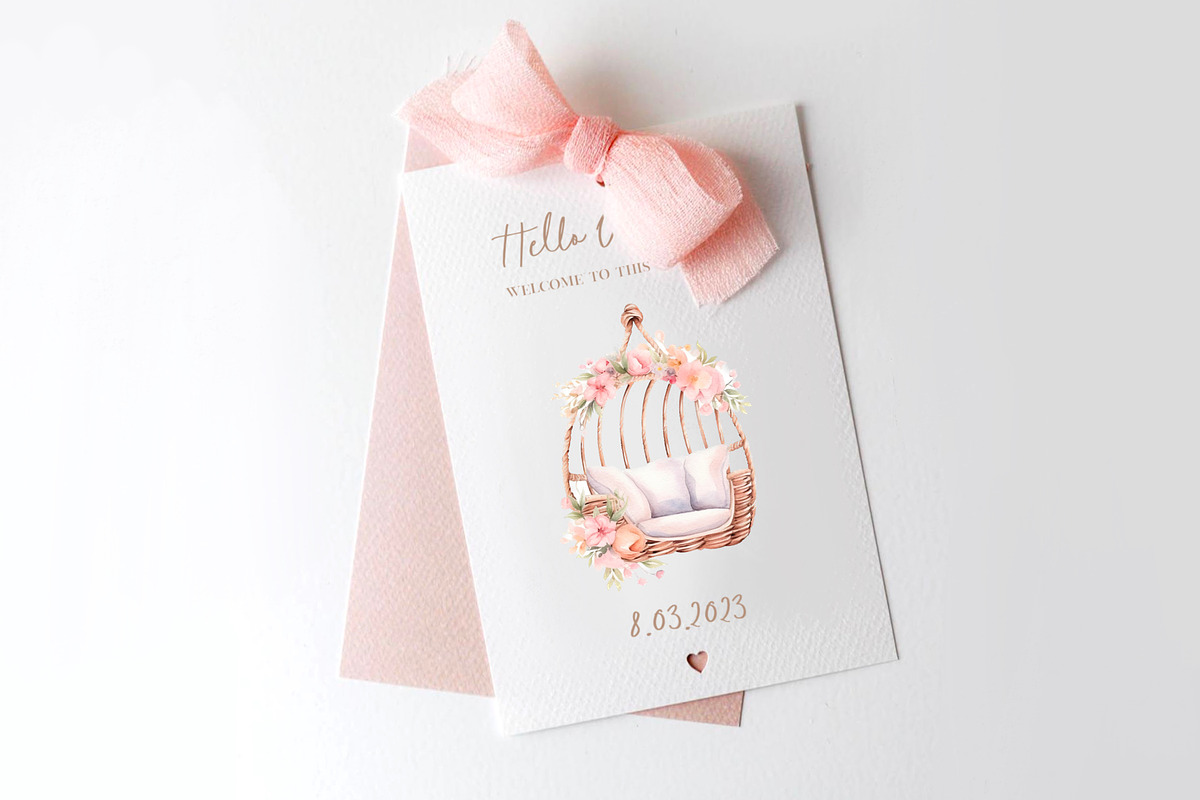 Rosy world, Boho Baby girl 133 PNG, a Decorative Illustration by Hello My Print (Photo 6 of 10)