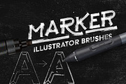 Marker Illustrator Brushes, a Brush Add-On by Leonard Posavec (Thumbnail 1 of 6)