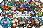 4th of July Gnome Stained Glass Clip, a Seasonal Illustration by Rose Art (Thumbnail 1 of 4)