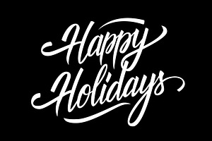 Happy Holidays Hand Lettering.