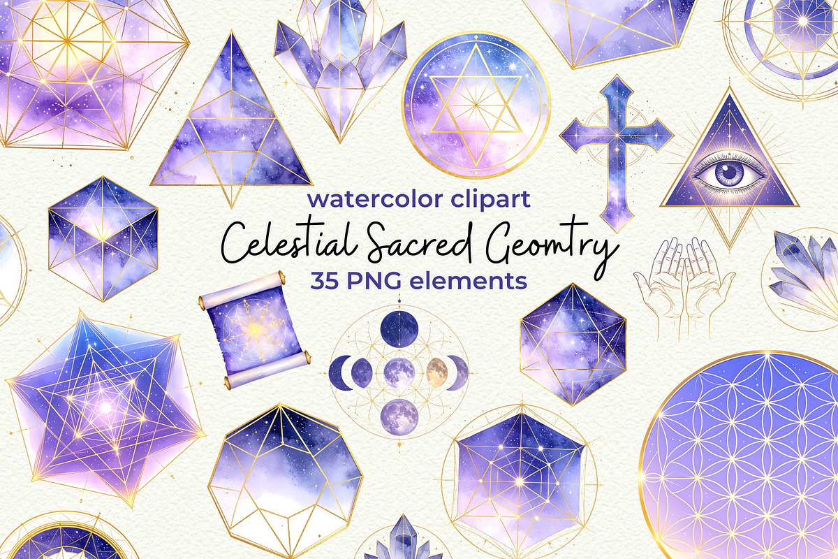 Celestial Sacred Geometry Clipart, an Object Graphic by Anna Design Studio (Photo 1 of 8)