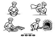 Activity of a man making pizza, a Person Illustration by Vectorlina (Thumbnail 2 of 3)