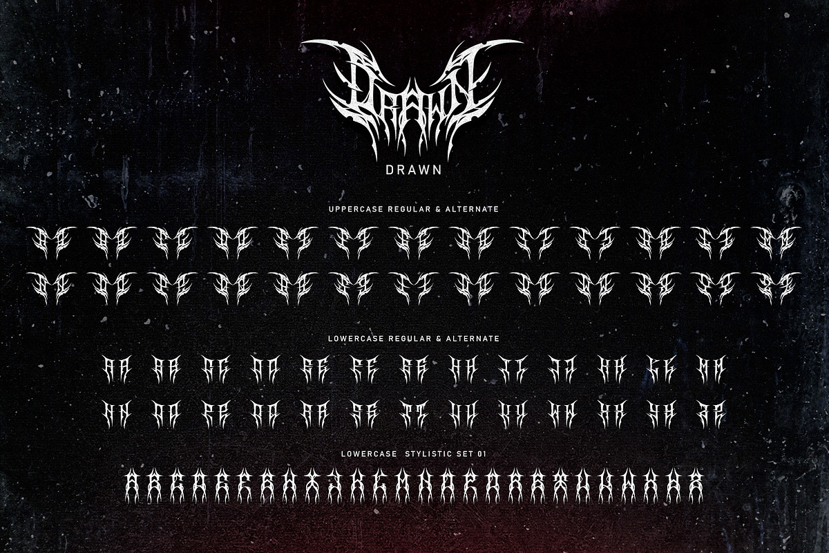 Drawn | Metal Font, a Blackletter Font by WingBuk (Photo 12 of 13)