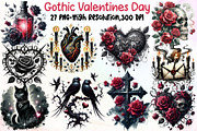 Gothic Valentines Day Clipart PNG, an Illustration by Sublimation Artist (Thumbnail 1 of 6)