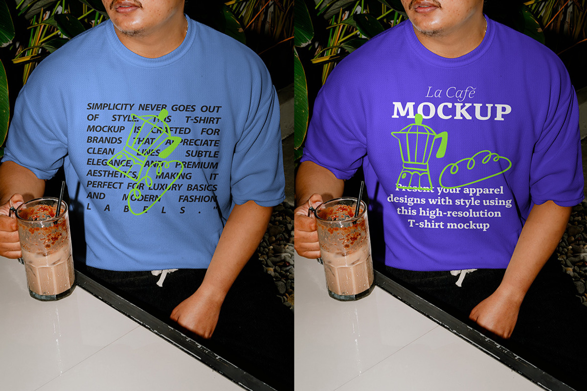 La Cafe T-Shirt Mockup - VOL 1, a Mockup by Simetrica Labs (Photo 3 of 3)