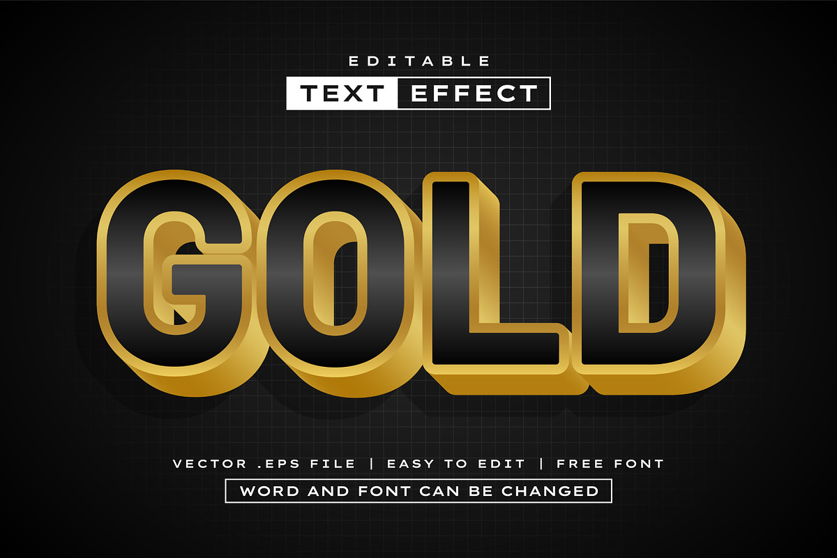 Gold 3D Text Effect Style | EPS, a Layer Style Add-On by padilah_a